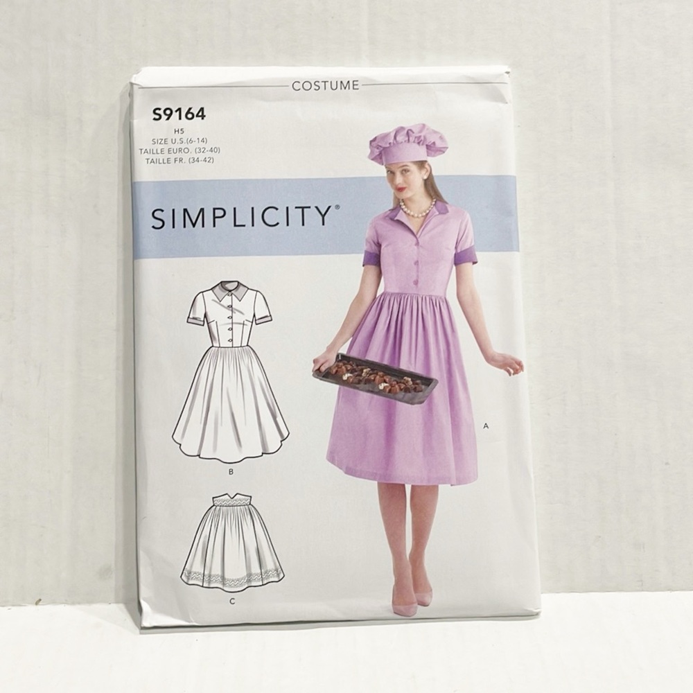 NEW Simplicity Sewing Pattern Costume S9164 Candy Maker Dress Hat Apron‎ Sz 6-14